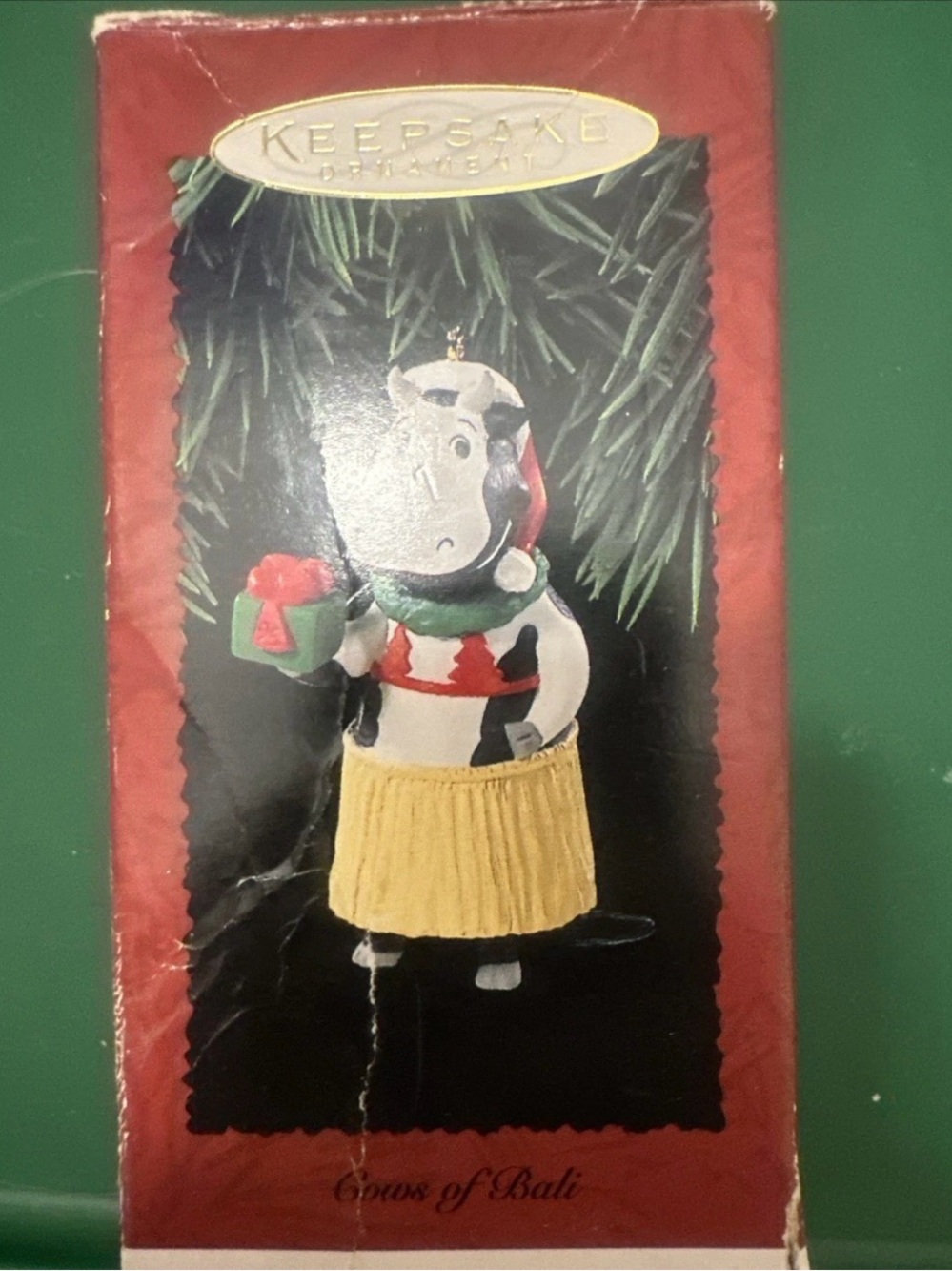 Hallmark Keepsake Cows of Bali Ornament - Red, White, Yellow, Green